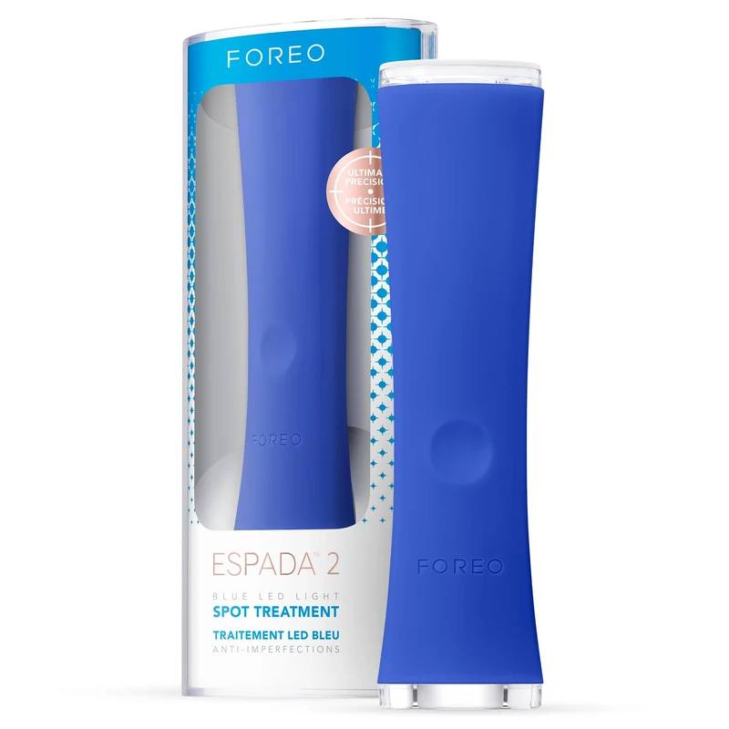 FOREO ESPADA 2 LED Light Therapy, Blemish & Spot Treatment Skincare Device, Medical-grade Silicone, Scar Treatment, Pimple Removal, FDA Cleared, Cobalt Blue