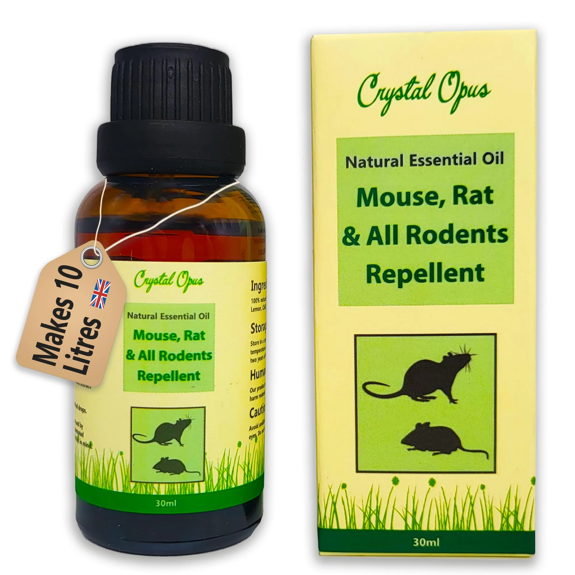 Makes 10 litres of Mouse, Rat & All Rodent Repellent Spray. Peppermint Oil Based. Tried & Trusted. Including Eucalyptus, Citronella, Lemon, Chilli, Lavender & Clove. Ultra-Effective Safe Deterrent.