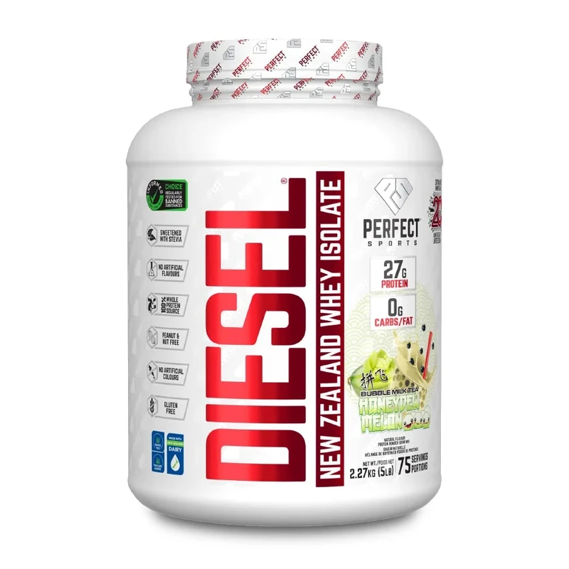 Perfect Sports Diesel New Zealand Whey Isolate NEW-Bubble Milk Tea - Honeydew Melon 5LB