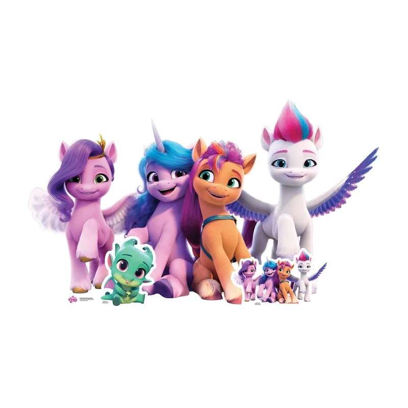 Star Cutouts SC4334 My Little Pony Group Large Cardboard Cutout with Mini – Colourful Kids Party Decoration & Bedroom Display