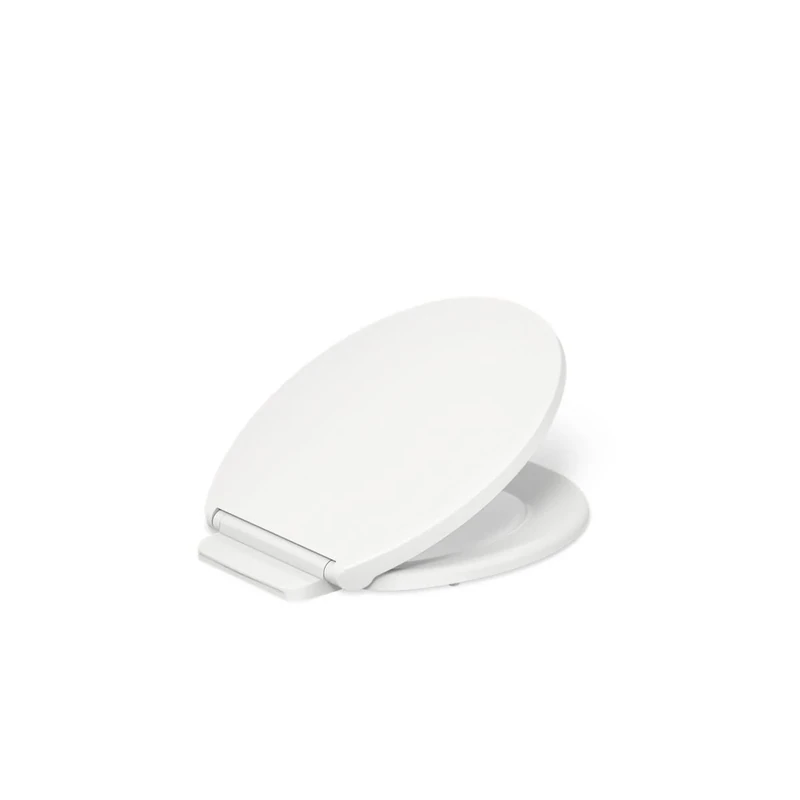KOHLER 27332-0 K-27332-0 Glissade ReadyLatch Quiet Close Round Toilet Seat, White
