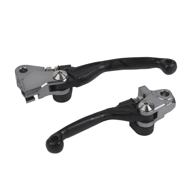Polisport 8487200033 - Set of unbreakable Pivot folding levers compatible with TRIUMPH motorcycles in black