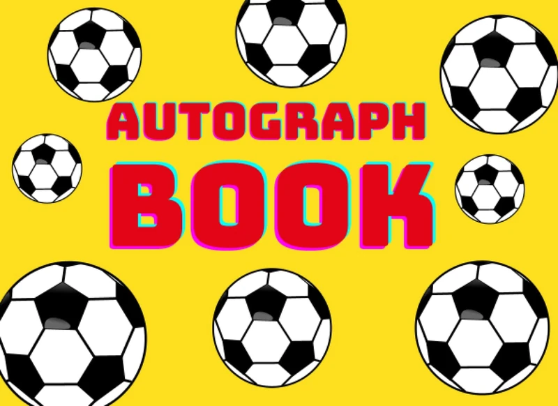 Autograph Book: Football, Signatures Blank Scrapbook, Blank Unlined Keepsake Memory Book, favorite sport stars, Autograph Book, Celebrity Memorabilia Album Gift. - Image 1