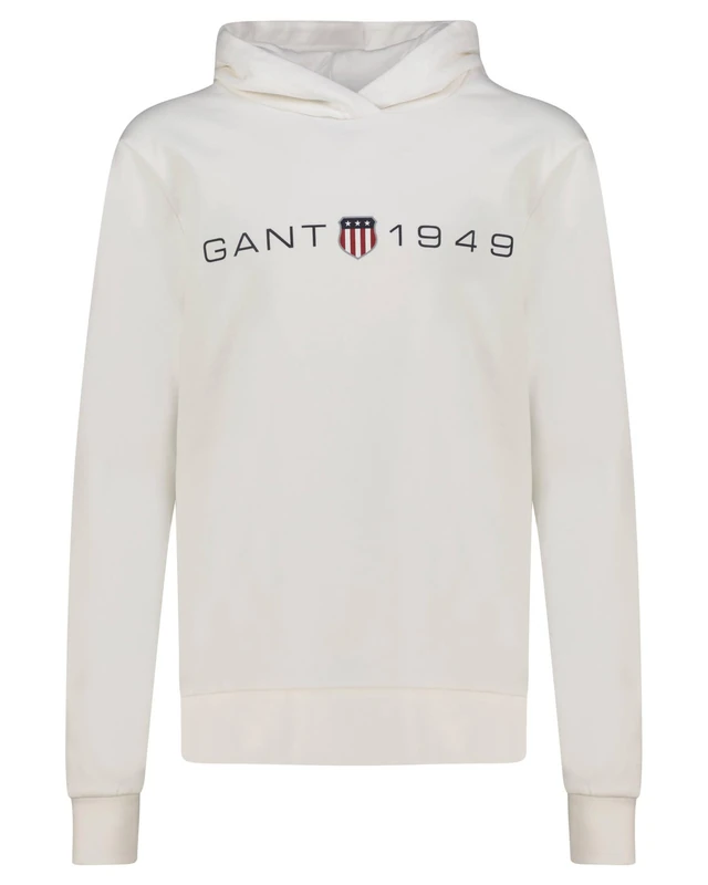 GANT REG Printed Graphic Hoodie, Eggshell, L