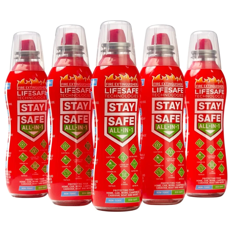 Small Fire Extinguisher for Home, Compact All-in-1 Fire Extinguisher for Car, Caravan, House, Kitchen and Camping, Multi-Purpose Spray for Electrical, Oil, Gas Fires, Kitchen Fire Extinguisher UK