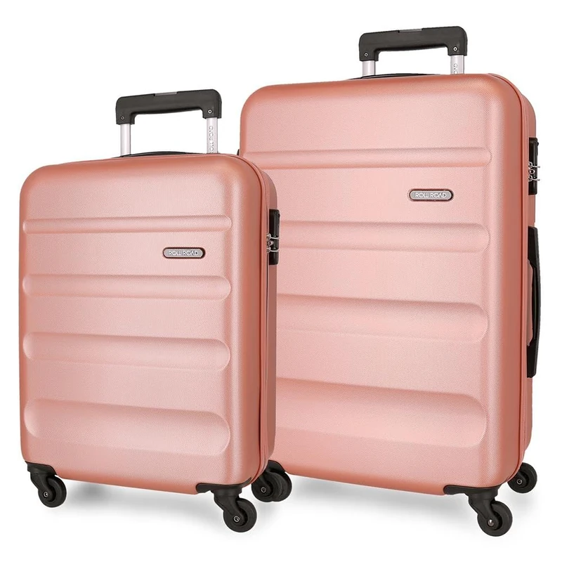 ROLL ROAD Flex, Cabin Suitcase, Nude, One Size, Set of 2 suitcases