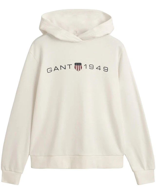 GANT Women's REG Printed Graphic Hoodie Hoodie, Eggshell, M - Image 1