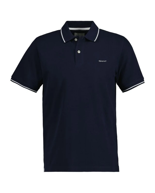 GANT Mens Pique Polo Shirt Evening Blue L