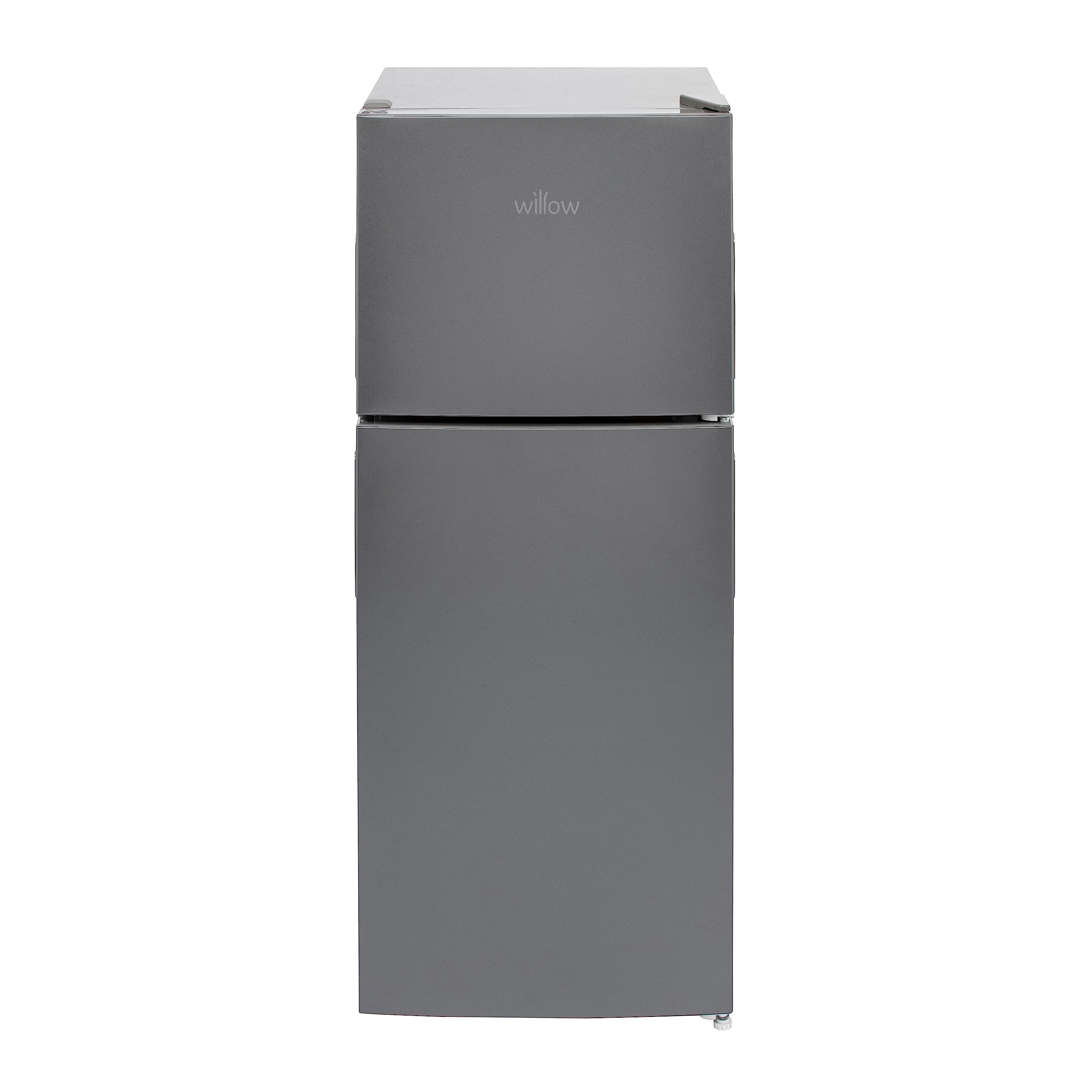 Willow WTM118G 118L Top Mount Fridge Freezer with 4* Freezer Rating, Adjustable Thermostat, Mark-Proof Finish, 2 Years Manufacturer’s Warranty - Grey