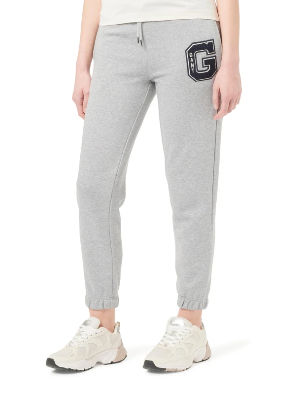 GANT REG G Jogging Bottoms, Grey Melange, S