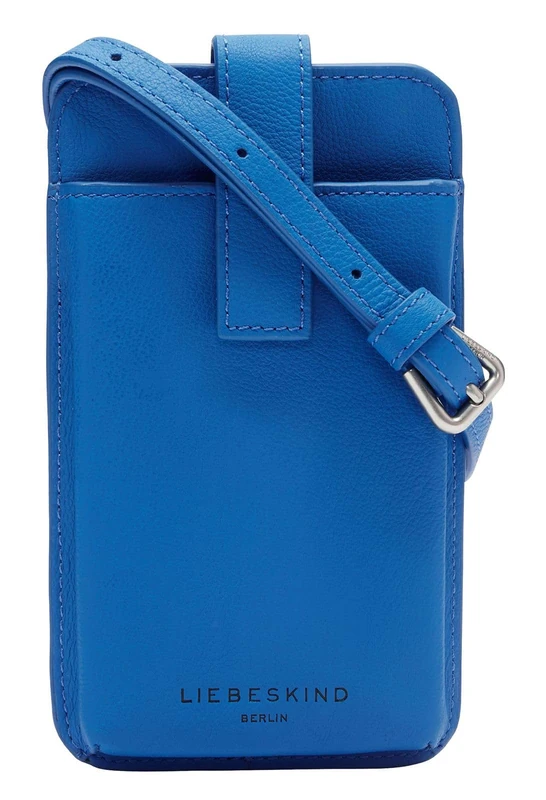 LIEBESKIND BERLIN Leather phone pouch cross body bag Harris Mobile Pouch Pool blue