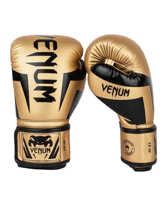 Venum, Elite Boxing Gloves, Unisex Adult, 10 Oz, Gold/Black