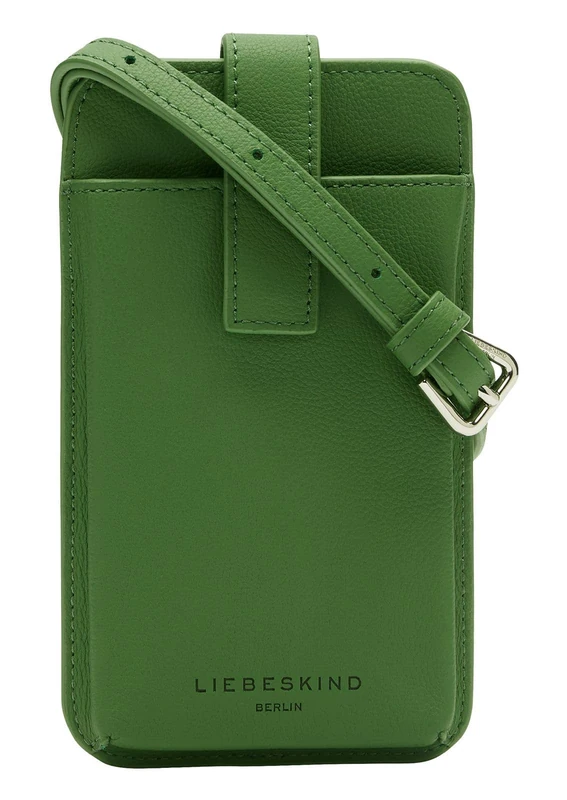 LIEBESKIND BERLIN Leather phone pouch cross body bag Harris Mobile Pouch Algae green