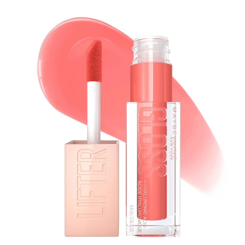 Maybelline Long-Lasting Gloss with Hyaluronic Acid, Lifter Gloss Candy Drop Peach Ring, 5.4 ml
