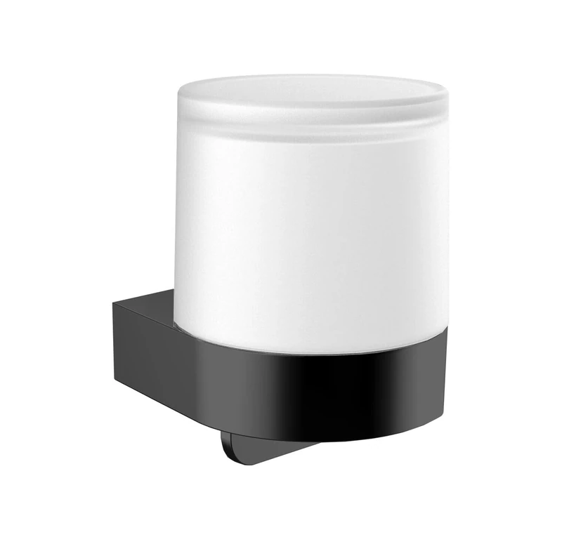 Emco Flow 2721 Liquid Soap Dispenser with Cup, Colour: Black, Stainless Steel, 102 x 102 x 148