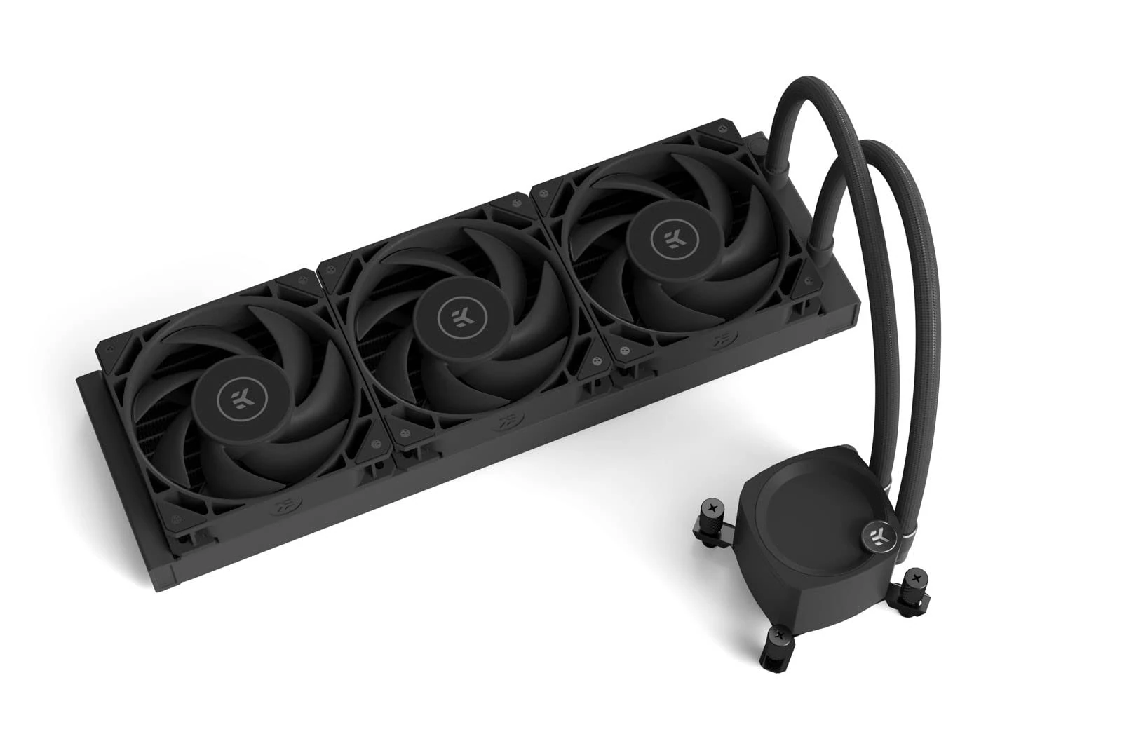 EK Nucleus AIO All-in-One Liquid CPU Cooler with EK FPT Fans, Water Cooling Computer Parts, 120mm Fan, Compatible with Latest Intel & AMD CPUs (360mm, Dark - CR360)