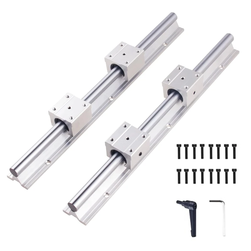 ONLISUM SBR12-1300mm Linear Rail Kits with 2pcs SBR12 Shaft Rod and 4Pcs SBR12UU Square Type Block Bearing,Linear Rails and Bearings for CNC Machine and 3D Printer