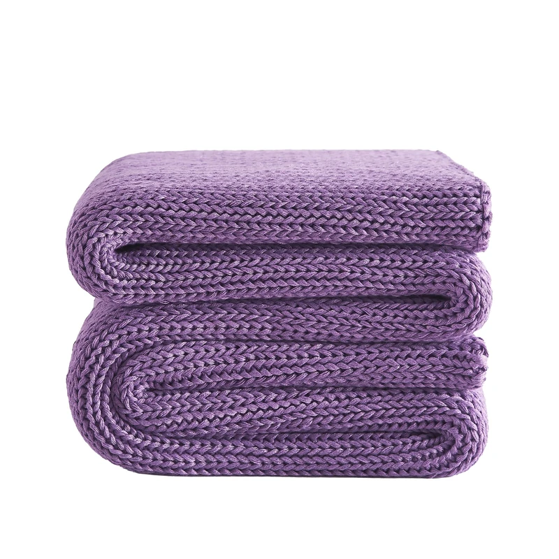 L'AGRATY Knitted Weighted Blanket - 48"x72" 20lbs Cooling Chunky Knit Heavy Blanket for Adults Braided Crochet Throw Thick Cable Yarn Knit Decorative Blanket No Beads Evenly Weighted Machine Washable