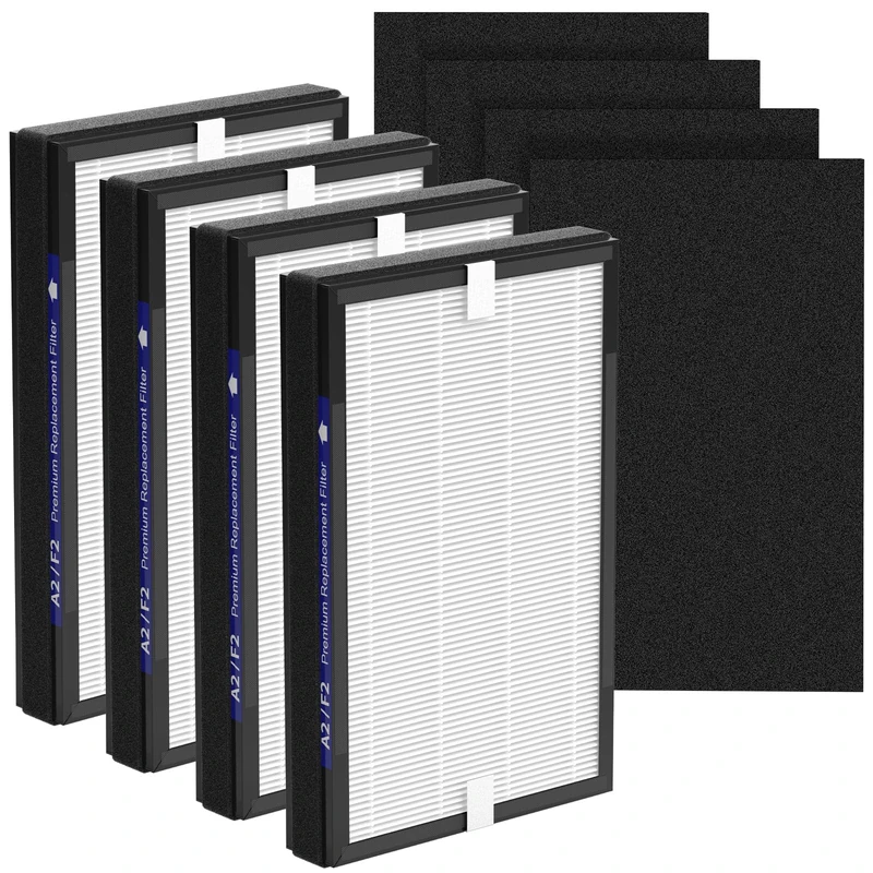 XBWW 4 Packs A2 F2 H13 True HEPA Replacement Filters Compatible with Filtrete Air Cleaner Purifier Models FAP-C02WA-G2 FAP-C03BA-G2 FAP-T03BA-G2 FAP-SCO2N FAP-C02-A2, FAP-C03-A2, FAP-T03-A2