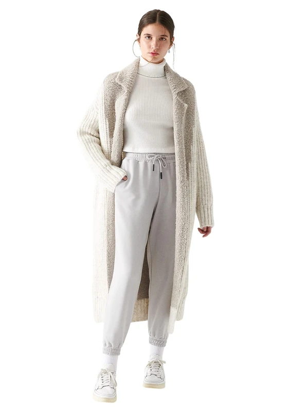 Mavi Cardigan; Pumice Stone, Grey, Beige, L