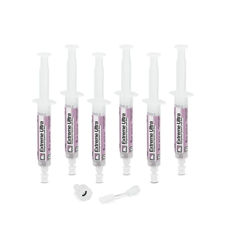 ERRECOM Extreme Ultra White - 6 x 6 mL, Refrigerant Leak Stop for Refrigerators with hermetic compressor and R600 - R290 – R134a, 1/4 SAE adapter included - Image 1