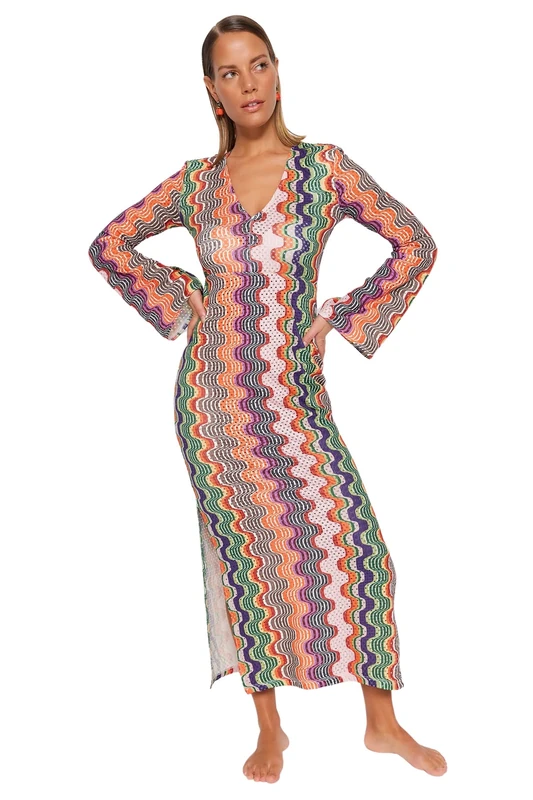 Trendyol Women's Basic Regular fit Knit Dress, Very Colorful, S