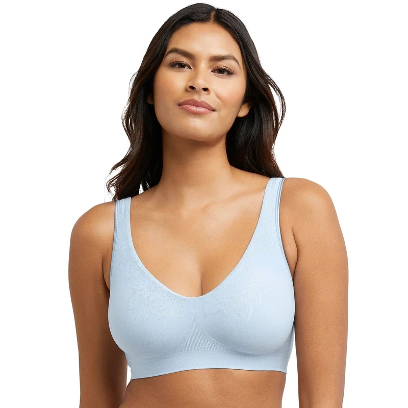 Bali Women's One Smooth U Ultra Light Illusion Neckline Underwire Bra, Blue Flight Aztec, L