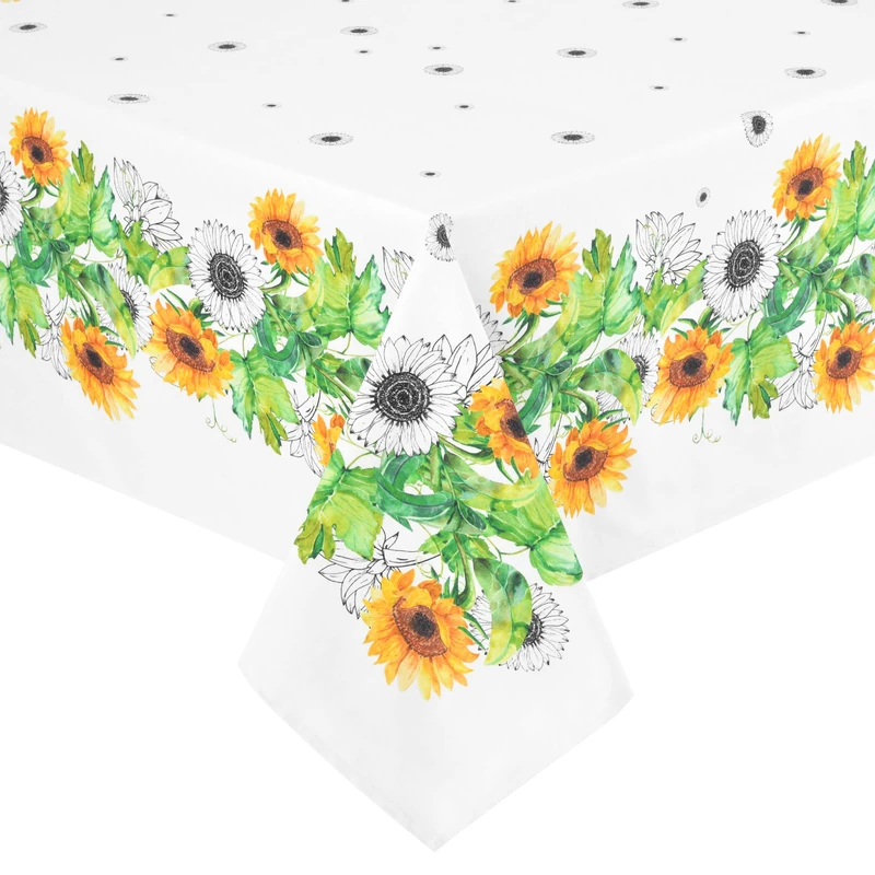 Deco Mex GIRASSOL Tablecloth 140 x 180 cm White Yellow Green - Image 1