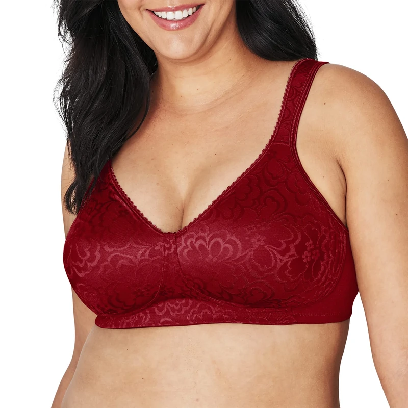 PLAYTEX Women's 18 Hour 4745 Ultimate Lift & Support Wireless Full-Coverage Bra, Single or 2 Pack, Smart Red, 44DD