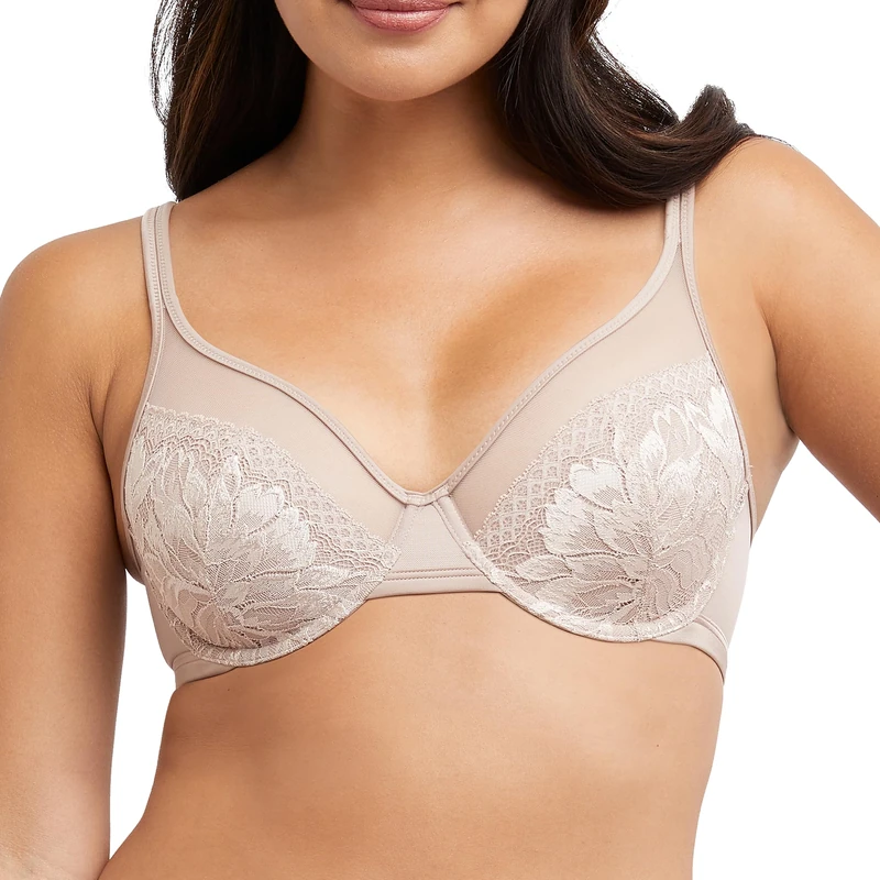 Bali Women's One Smooth U Lace Minimizer, Underwire Full-Coverage Convertible Bra, Evening Blush, 38C