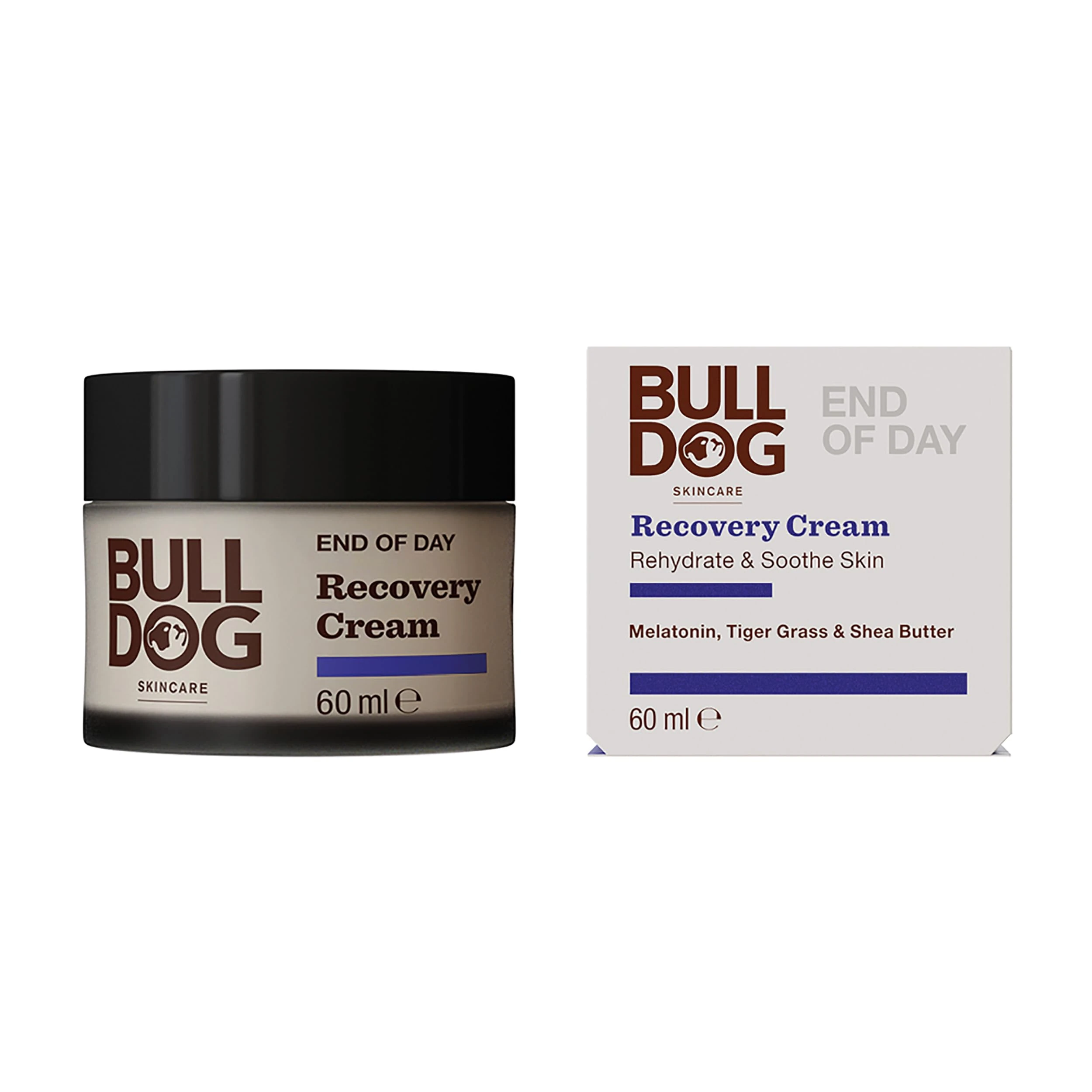 BULLDOG SKINCARE - End Of Day Recovery Cream for Men | Rehydrate & Soothe | 60 ml