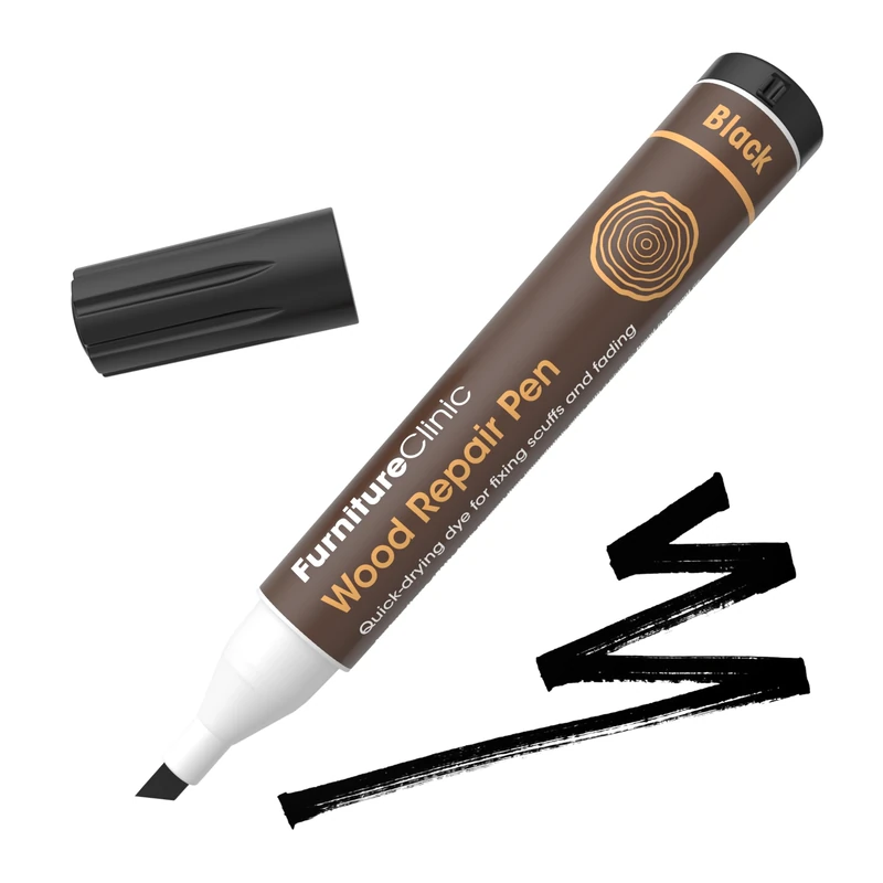 Furniture Clinic Wood Repair Pen (Black) - Scratch Repair - Quick Drying - Furniture Touch-Up Marker - for All Types of Wood