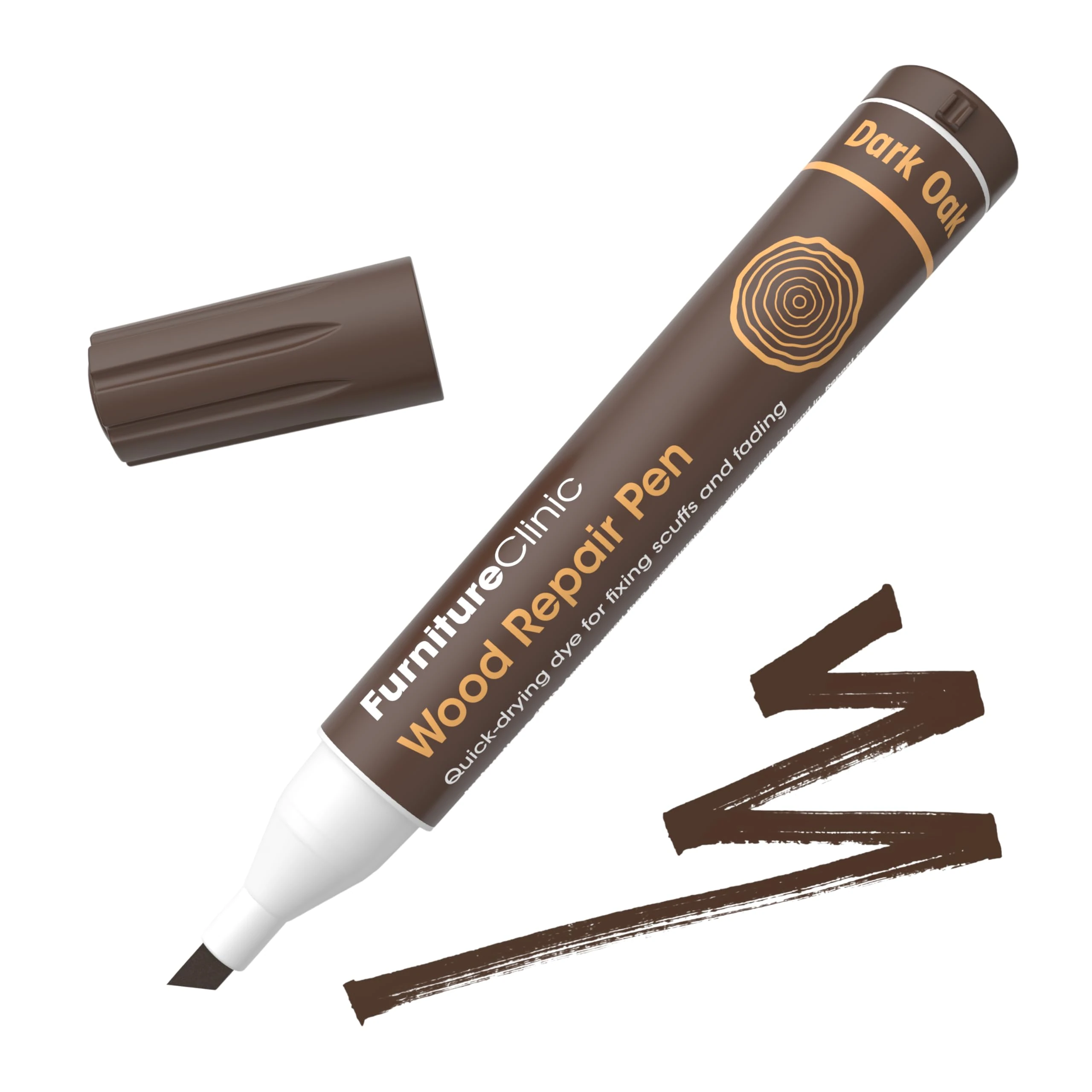 Furniture Clinic Wood Repair Pen (Dark Oak) - Scratch Repair - Quick Drying - Furniture Touch-Up Marker - for All Types of Wood