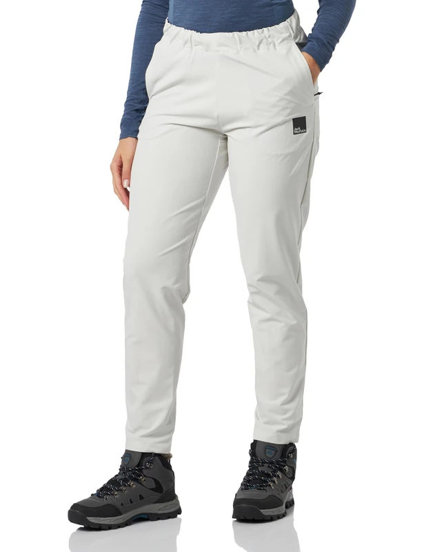 Jack Wolfskin Womens Commute Casual Pants, Silver Cloud, L EU