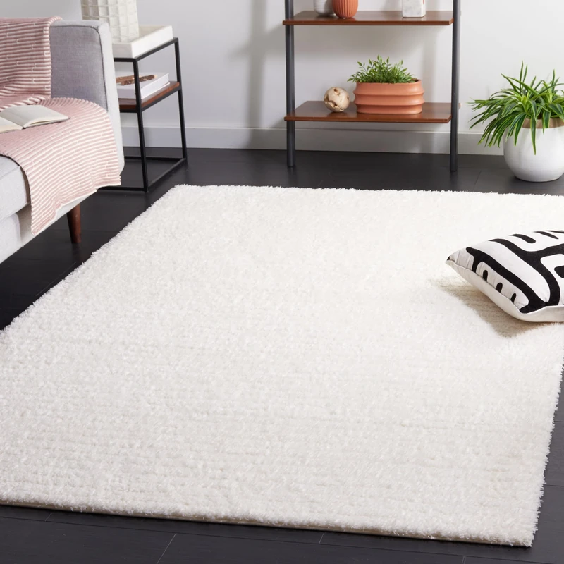 Safavieh Shag Rug for Living Room, Dining Room, Bedroom - Tahoe Shag Collection, High Pile, in Cream, 152 X 229 cm - Image 1