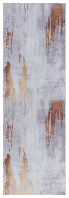 Safavieh Abstract Rug Ideal for High Traffic Areas - Machine Washable and Non Slip - Tacoma Collection, Short Pile, in Grey and Red, 76 X 244 cm