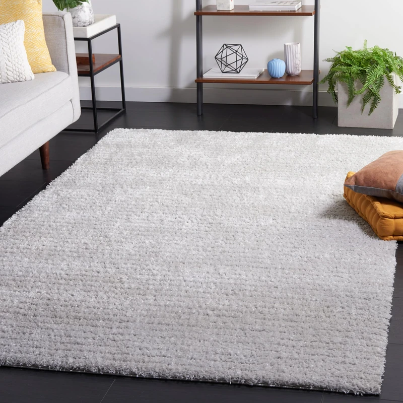 Safavieh Shaggy Rug for Living Room Dining Room Bedroom Tahoe Shag Collection High Pile Grey 4ft x 72in - Image 1