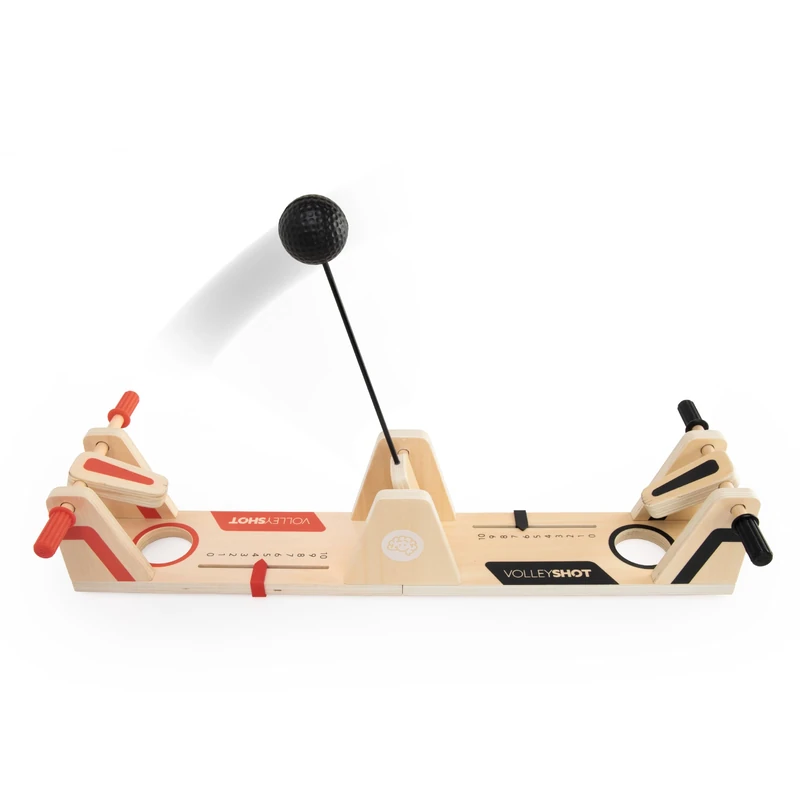 Fat Brain Toys VolleyShot | Back and Forth Paddle Ball Table Top Game | Wooden Toy With Built-in Score Sliders | Kids Toys for 8 Year Olds and Older, S - Image 1