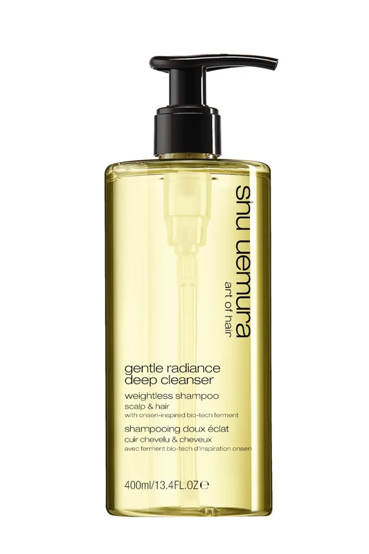 Shu Uemura, Gentle Radiance Weightless Shampoo Deep Cleanser, All Hair Types, Enriched with Onsen-Inspired Bio-Tech Ferments, Cleanses & Balances Scalp and Hair, 400 ml