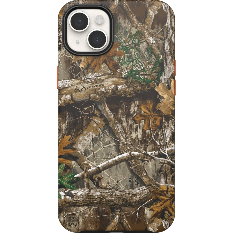 OtterBox iPhone 14 Plus Symmetry Series+ Case - REALTREE BLAZE EDGE (Camo) (GEN 2), ultra-sleek, snaps to MagSafe, raised edges protect camera & screen - Image 1