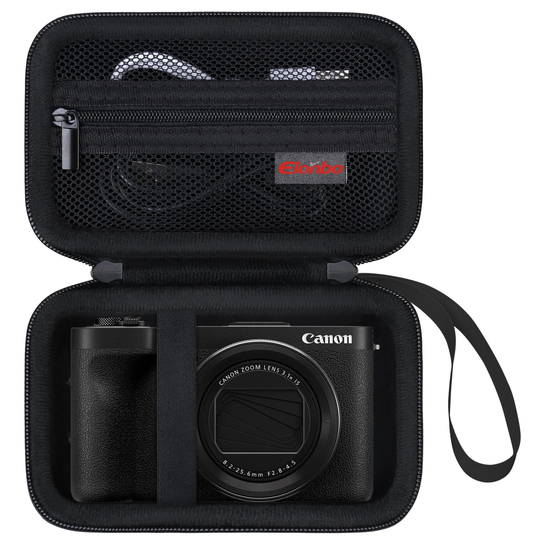 Elonbo Carrying Case for Canon PowerShot V1/ Ricoh GR III HDF/GR IIIx/GR III/GR II/GR Digital Camera, Compact Camera Travel Storage Cover Bag Organizer Holder, Black