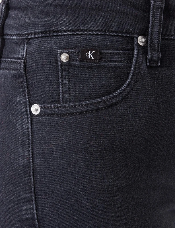 Calvin Klein Women’s High Waist Skinny Jeans, Black (Denim Black), 29W/30L