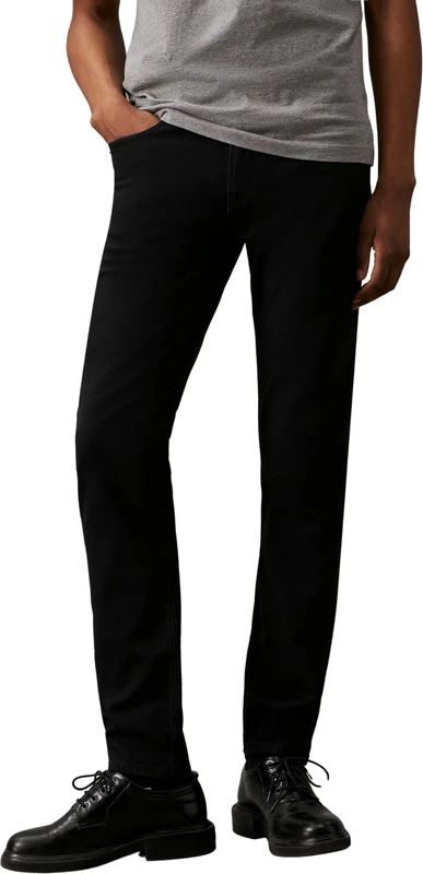 Calvin Klein Men’s Slim Tapered Fit Jeans, Black (Denim Black), 40W/34L