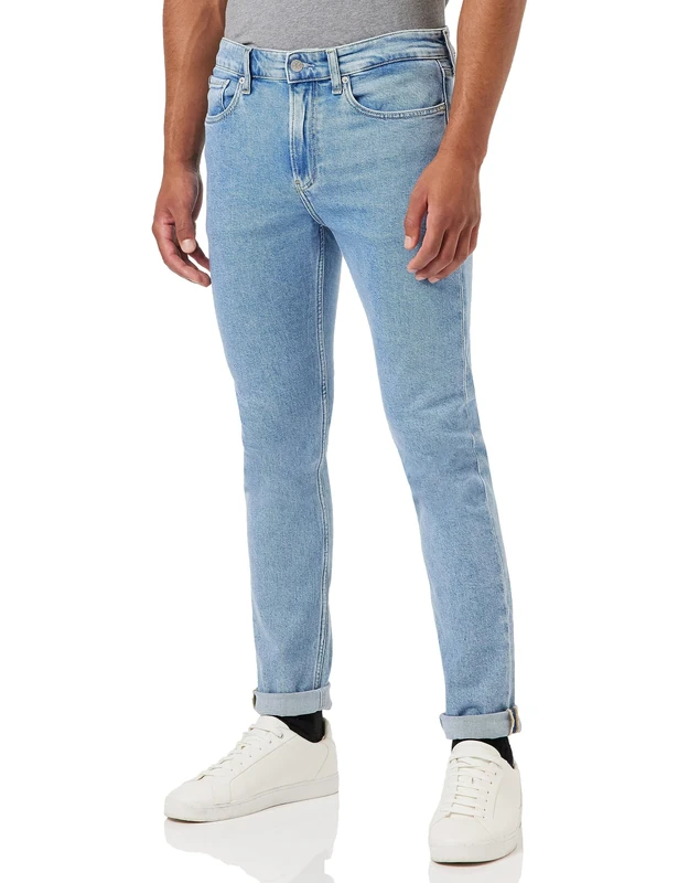 Calvin Klein Men’s Slim Tapered Fit Jeans, Blue (Denim Light), 34W/32L - Image 1