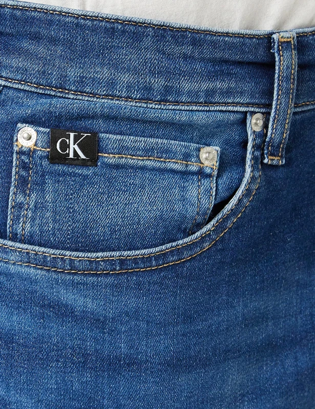 Calvin Klein Men’s Mid Rise Slim Taper Jeans, Blue (Denim Dark), 28W/32L