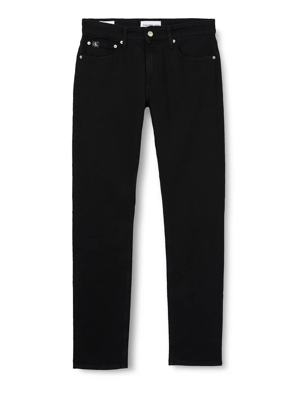 Calvin Klein Men’s Mid Rise Slim Jeans, Black (Denim Black), 30W/30L