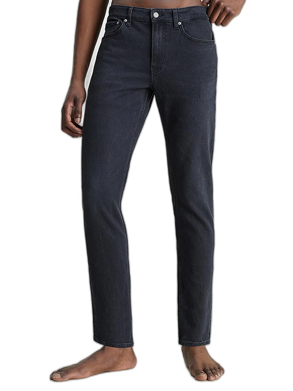 Calvin Klein Men’s Slim Tapered Fit Jeans, Black (Denim Black), 30W/34L - Image 1