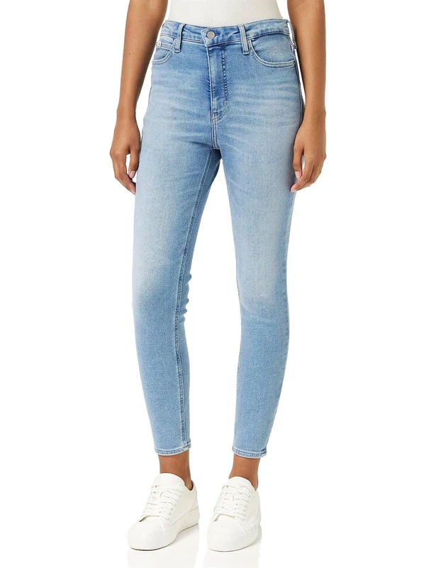 Calvin Klein Women’s High Waist Ankle Length Super Skinny Jeans, Blue (Denim Light), 26W