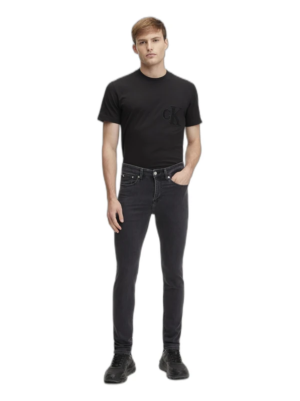 Calvin Klein Men’s Mid Rise Skinny Jeans, Grey (Denim Grey), 30W/32L - Image 1