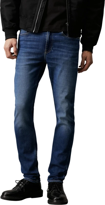 Calvin Klein Men’s Mid Rise Slim Taper Jeans, Blue (Denim Dark), 40W/32L